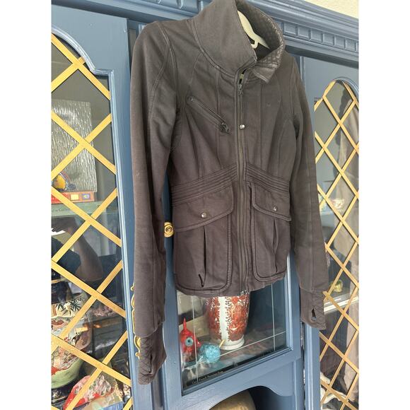 LULULEMON Size 8‎ It’s Happening Slim Knit Zip Jacket Black - Picture 5 of 10